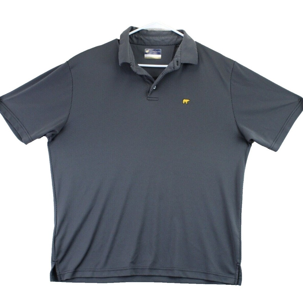 Jack Nicklaus Mens Golf Polo Shirt StayDRI Dark Gray Pattern Bear Logo Size L